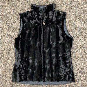 Black Faux Fur Vest